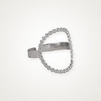 Anillo Óvalo de bolitas plateado