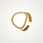 Anillo Óvalo de bolitas dorado