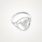 Anillo Pajarito en el aro plateado