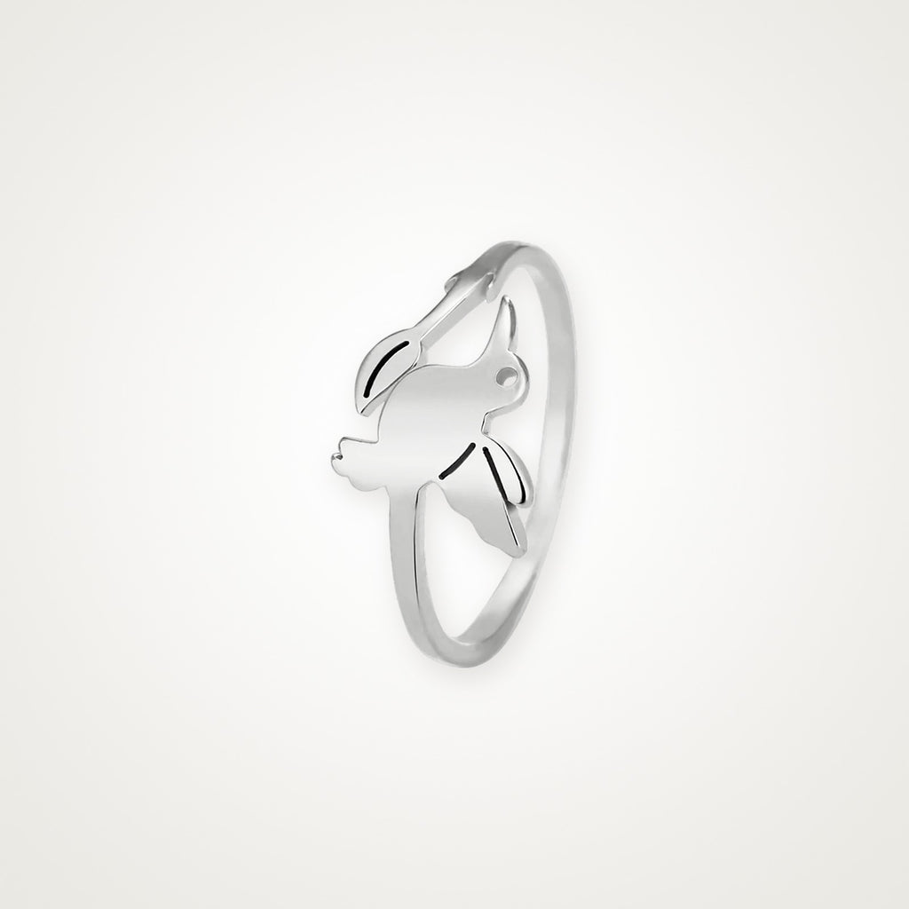 Anillo Pajarito plateado