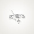 Anillo Pájaro en la rama plateado