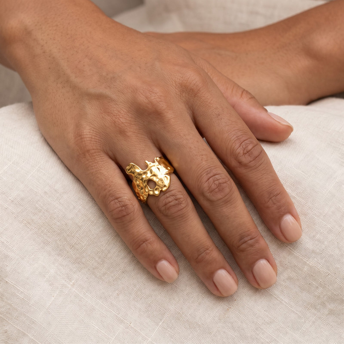 Anillo Pepita dorado puesto