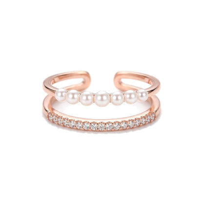 Anillo Perla de Agua Dulce con Zirconias