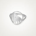 Anillo Perrito sentado plateado