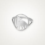 Anillo Perrito sentado plateado