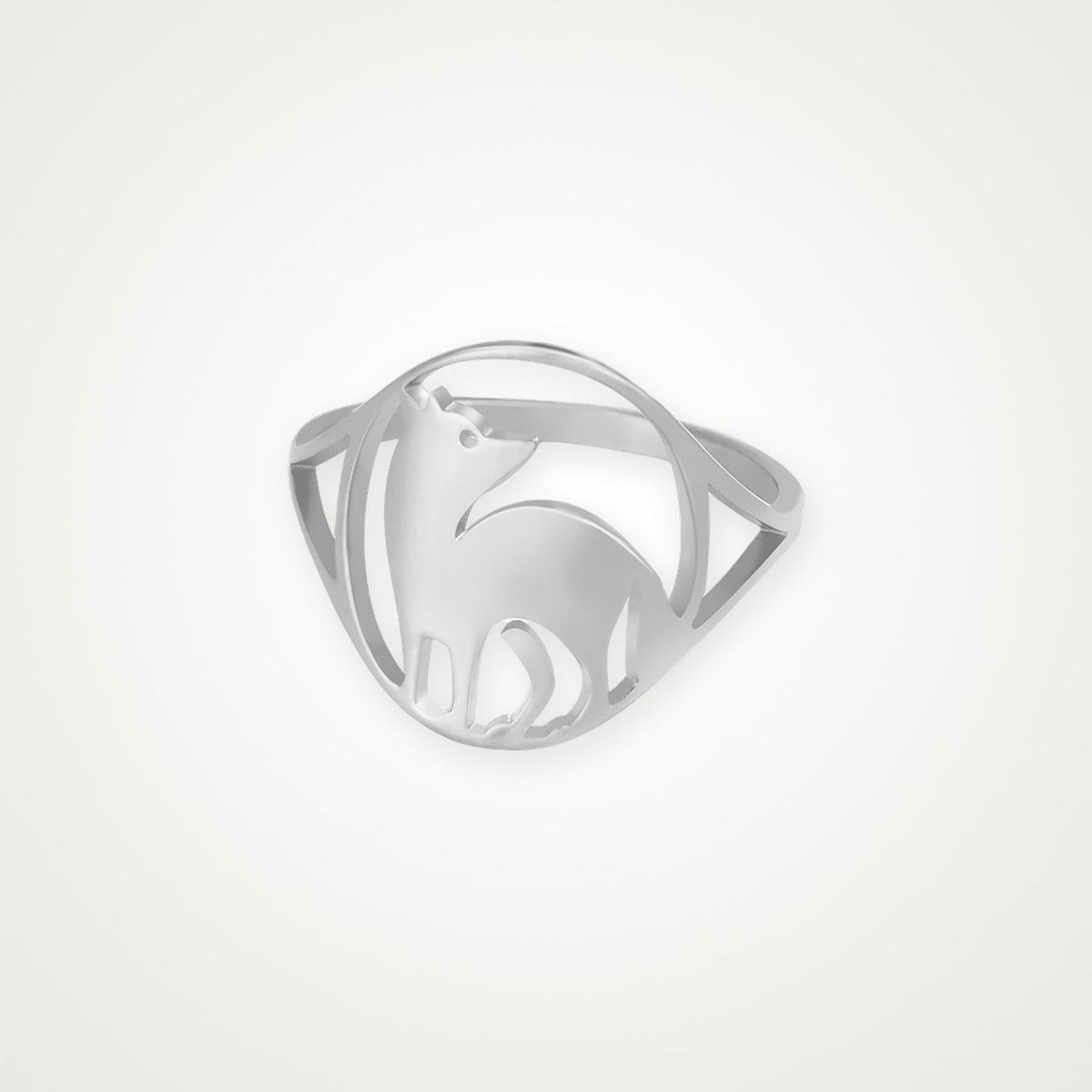 Anillo Perrito sentado plateado