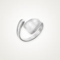 Anillo Placa curva plateado