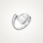 Anillo Placa curva plateado