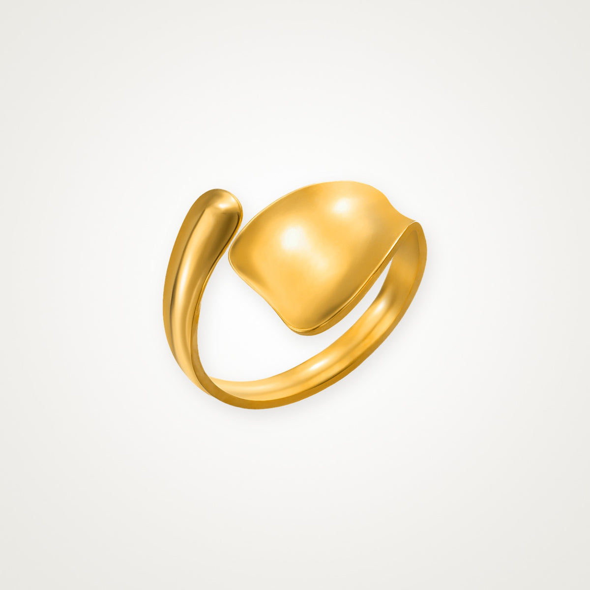 Anillo Placa curva dorado