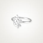 Anillo Ramito de flores plateado
