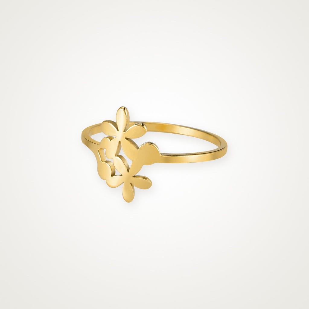 Anillo Ramito de flores dorado