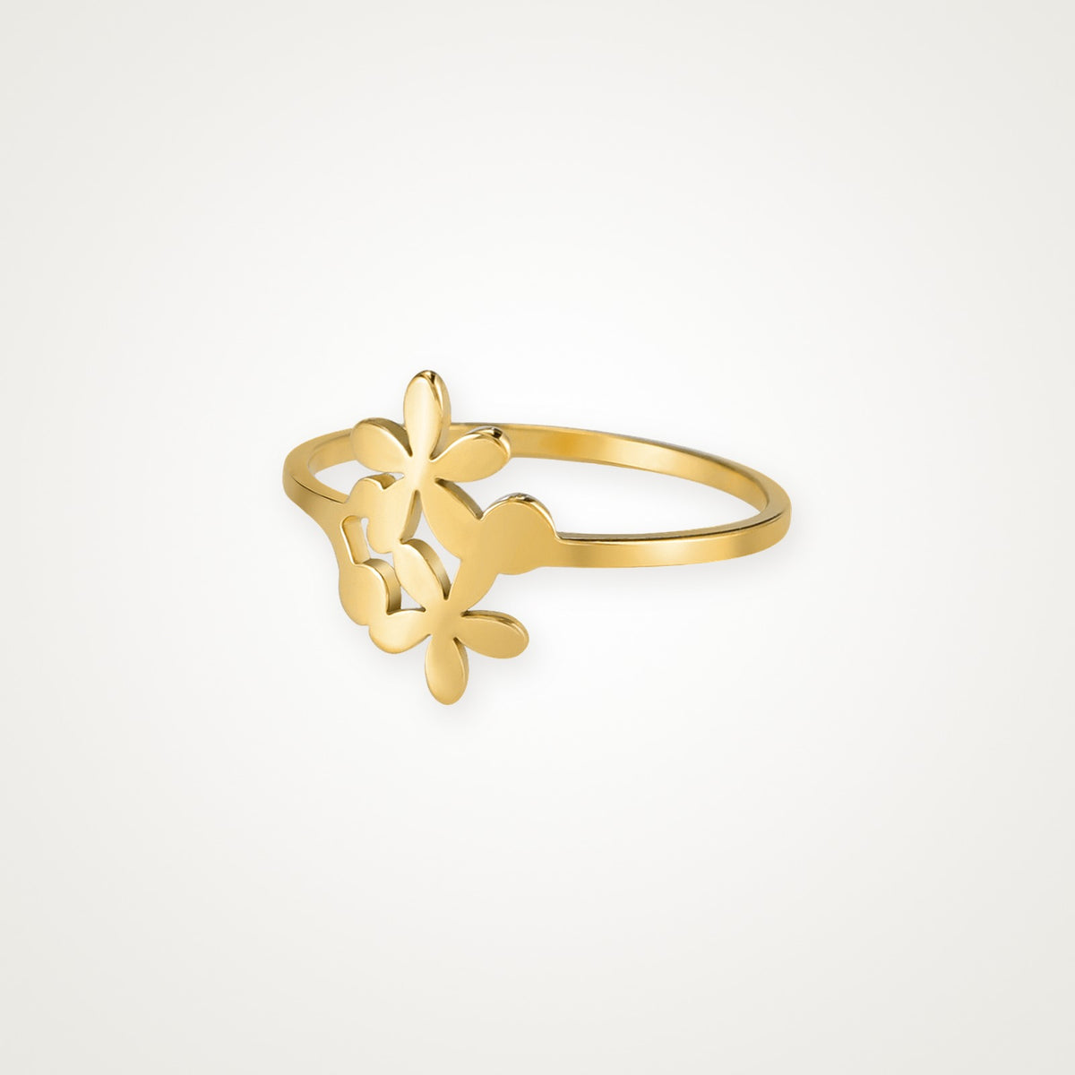 Anillo Ramito de flores dorado