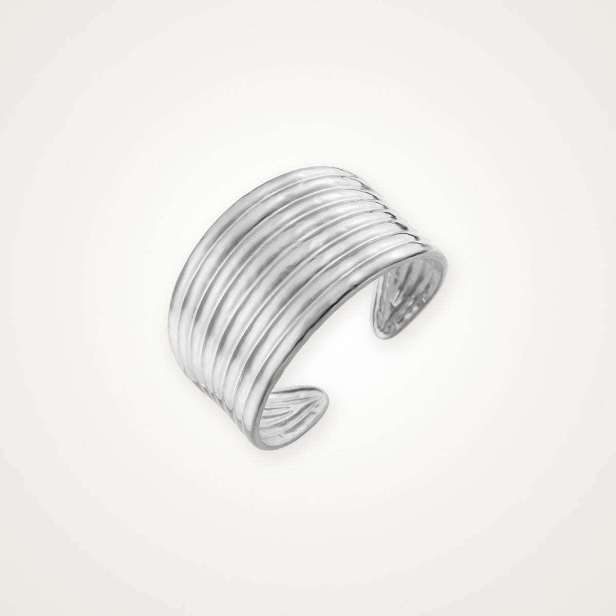 Anillo Rayas plateado