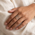 Anillo Rectángulos plateado puesto