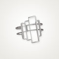 Anillo Rectángulos plateado