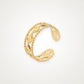 Anillo Rombos y bolitas dorado
