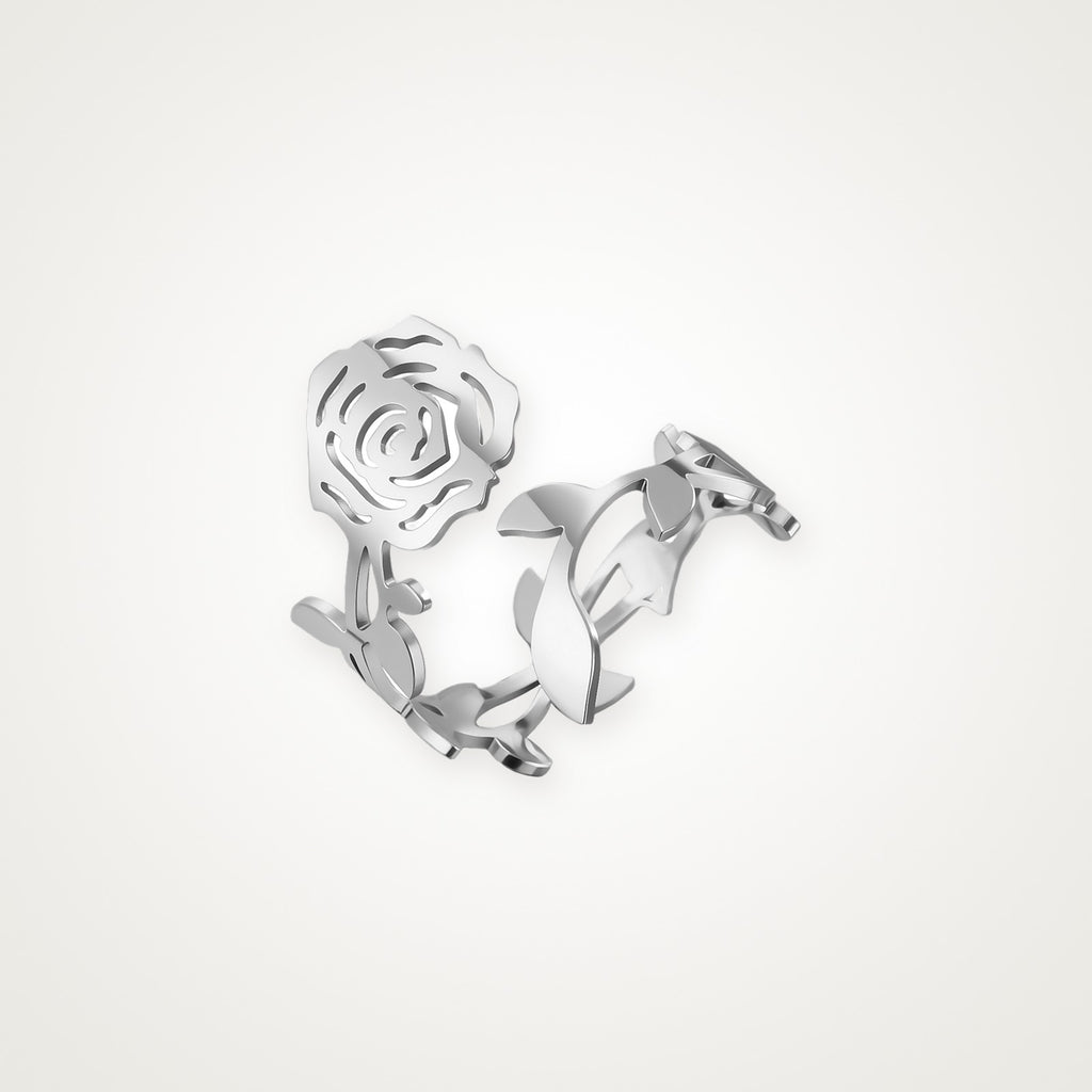 Anillo Rosa plateado