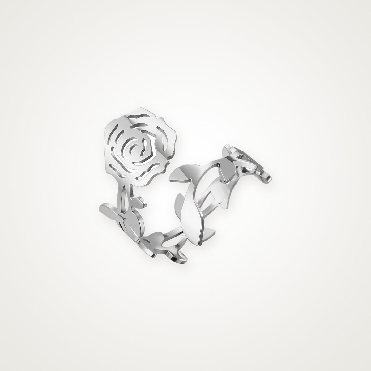Anillo Rosa plateado