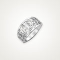 Anillo Rosas caladas plateado