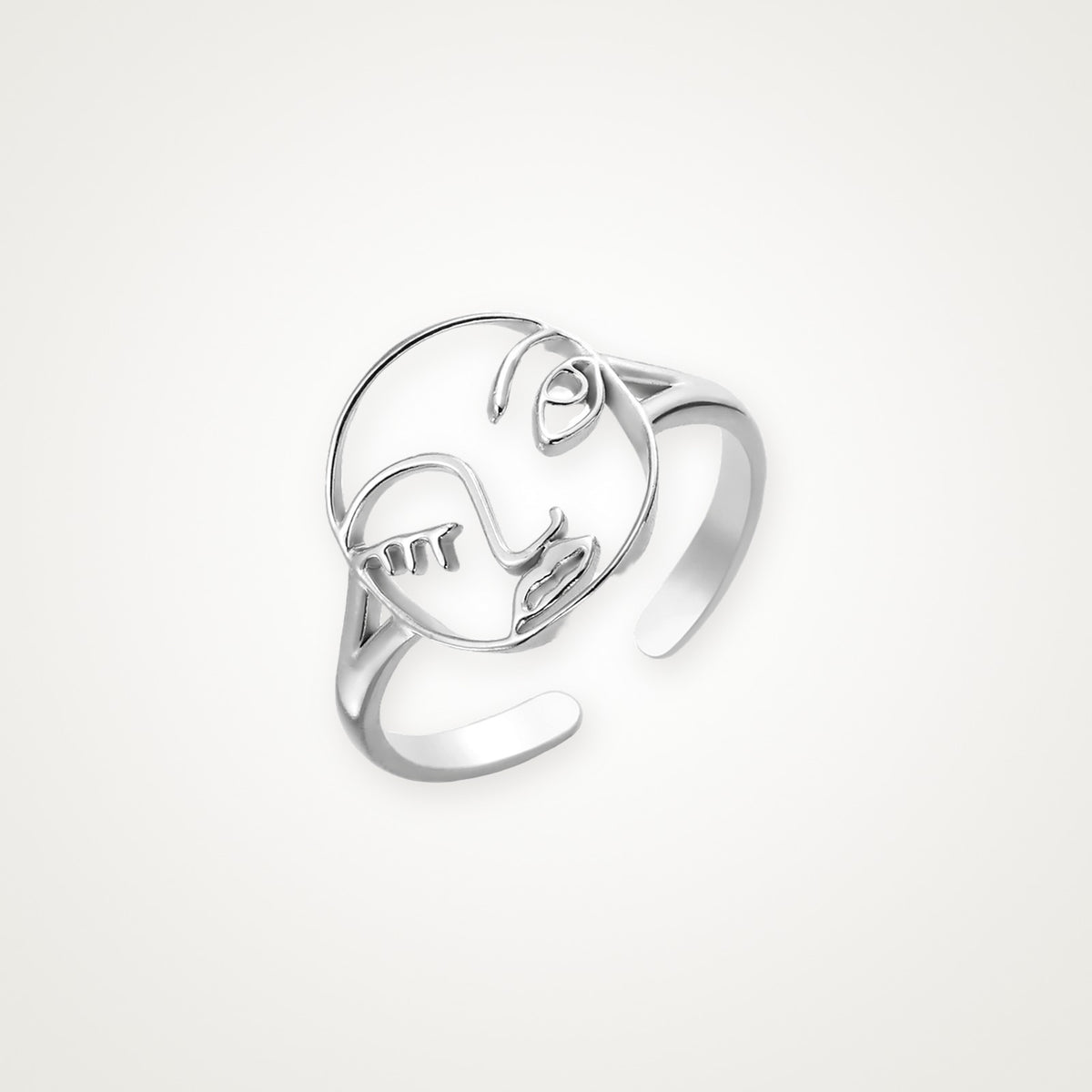 Anillo Rostro plateado