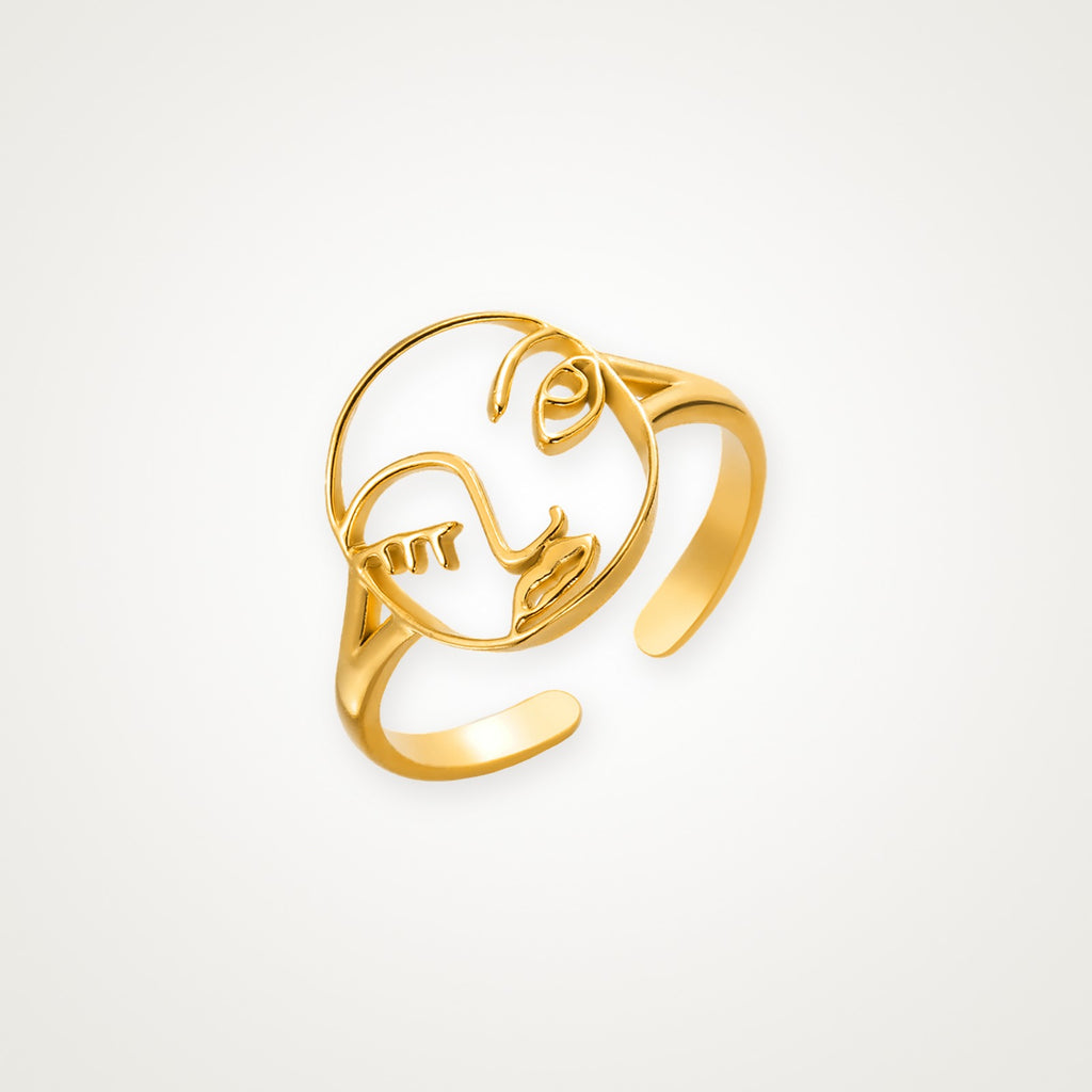 Anillo Rostro dorado