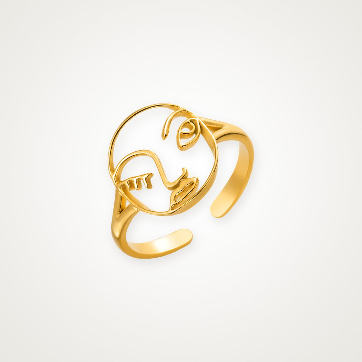 Anillo Rostro dorado