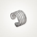 Anillo Seis líneas plateado