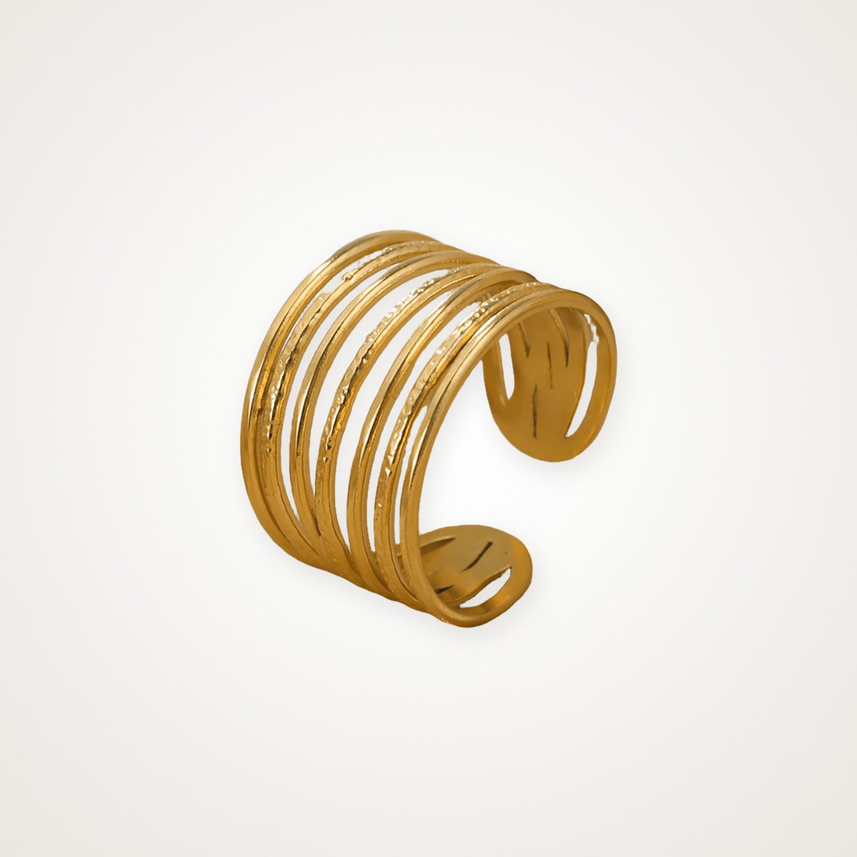 Anillo Seis líneas dorado