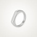 Anillo Sello rectangular plateado