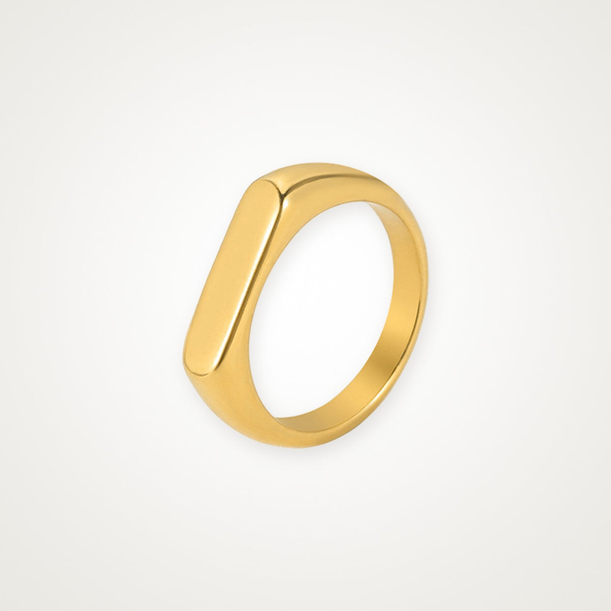 Anillo Sello rectangular dorado
