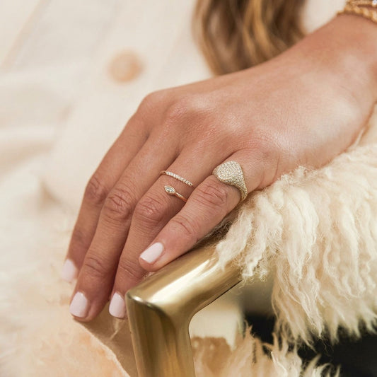 Anillo Serpiente Abierto con Zirconias