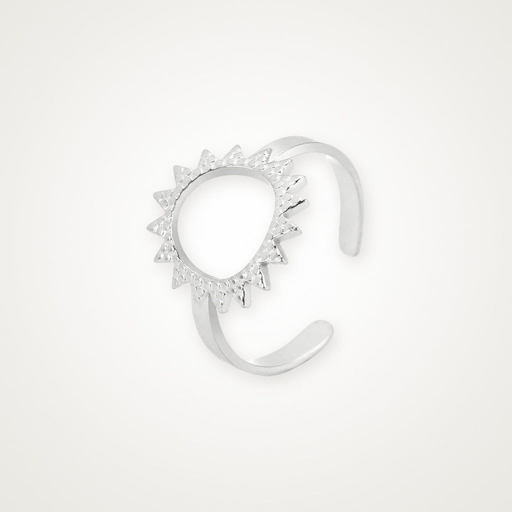 Anillo Sol grande plateado