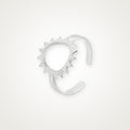 Anillo Sol grande plateado