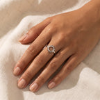 Anillo Sol plateado puesto
