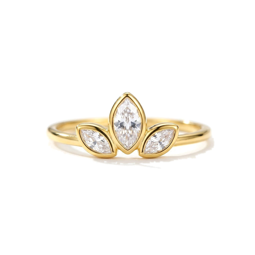 Anillo Trébol con Zirconias