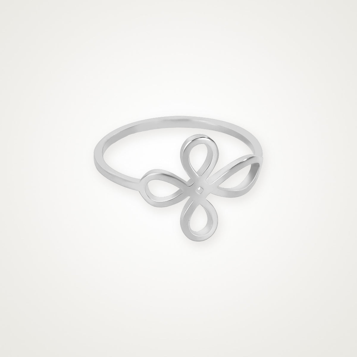 Anillo Trébol plateado