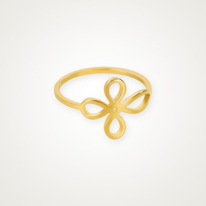 Anillo Trébol dorado