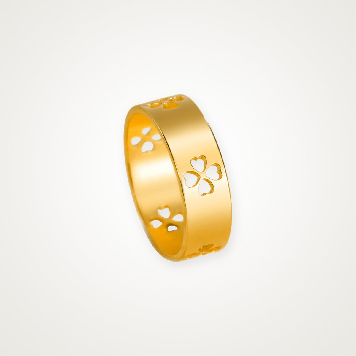 Anillo Tréboles calados dorado