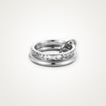 Anillo Tres aros con brillos plateado
