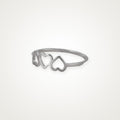 Anillo Tres corazones plateado