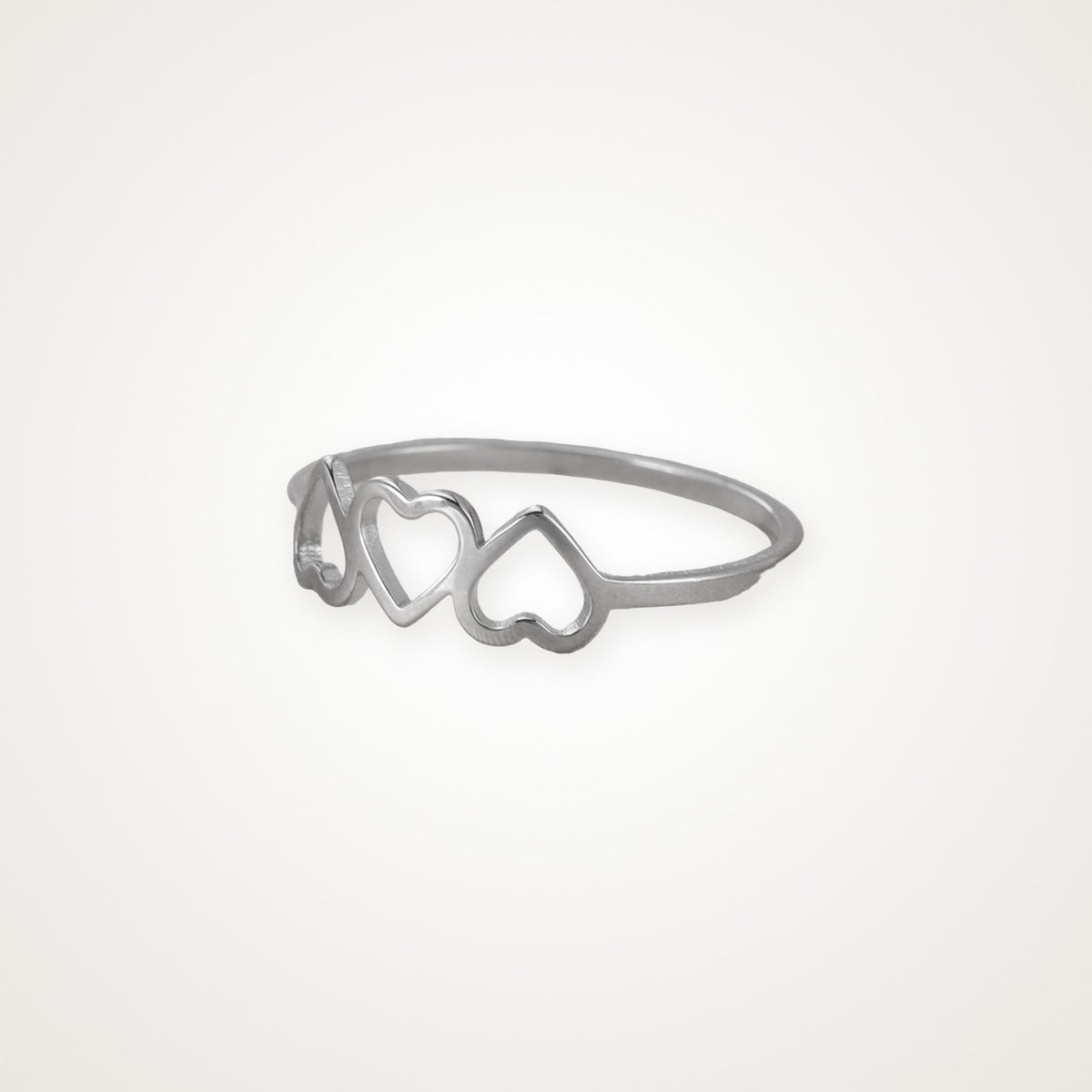 Anillo Tres corazones plateado