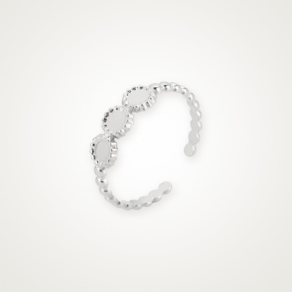Anillo Tres medallitas plateado