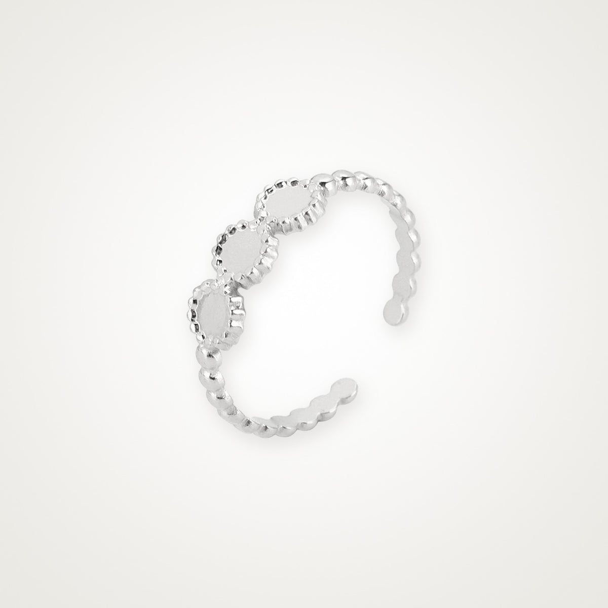 Anillo Tres medallitas plateado