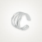Anillo Tres ondas plateado