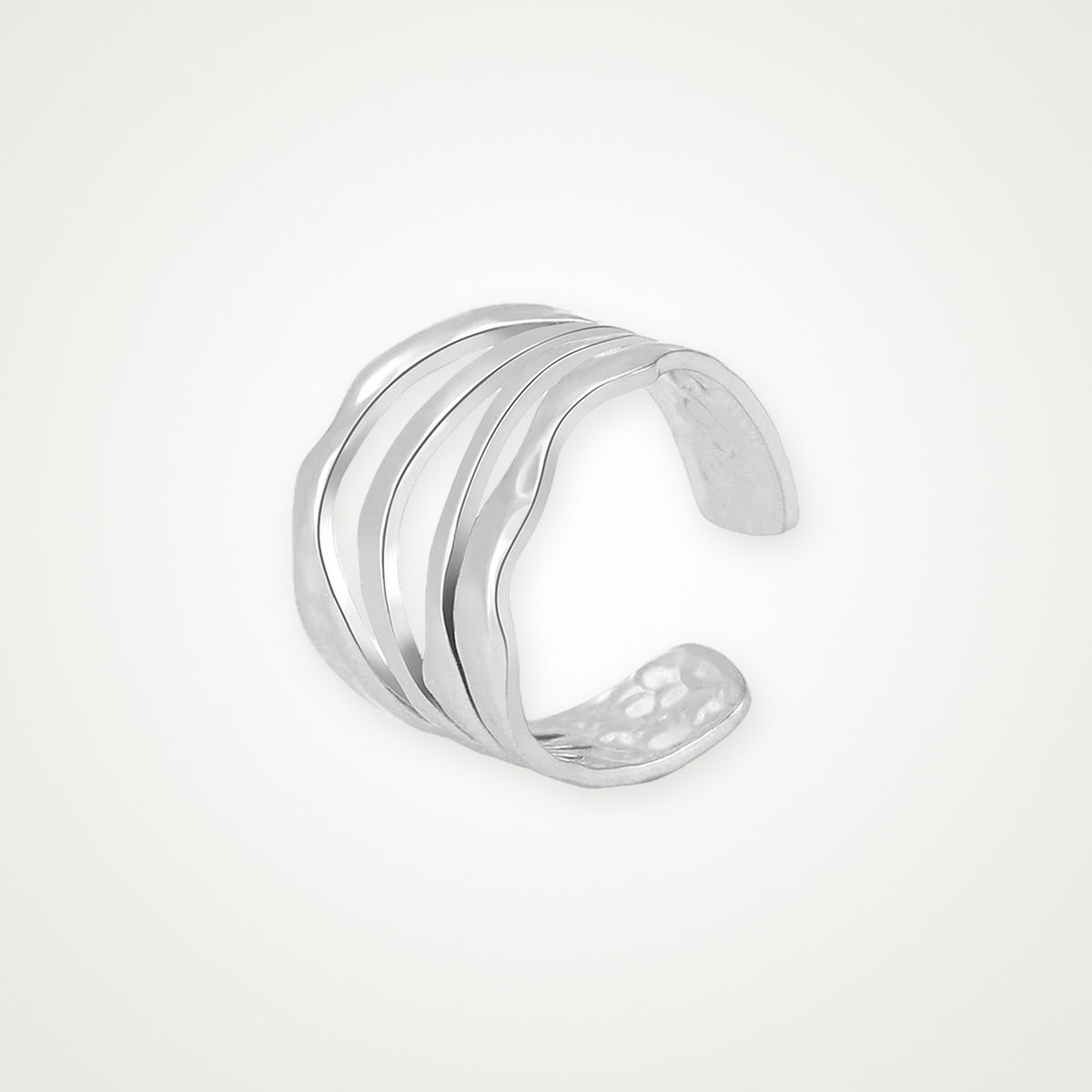Anillo Tres ondas plateado