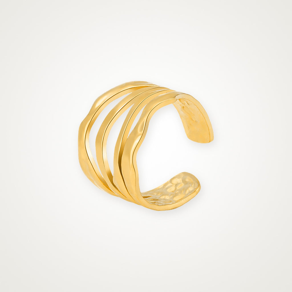 Anillo Tres ondas dorado