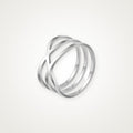 Anillo Triple cruzado plateado