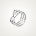Anillo Triple cruzado plateado