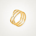 Anillo Triple cruzado dorado