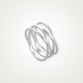 Anillo Triple espiral plateado